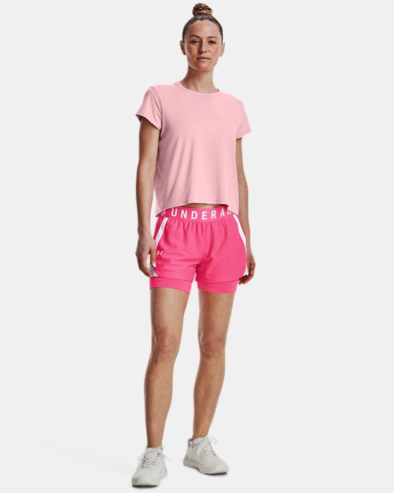 Damen UA Play Up 2-in-1-Shorts, Pink, pdpMainDesktop image number 2